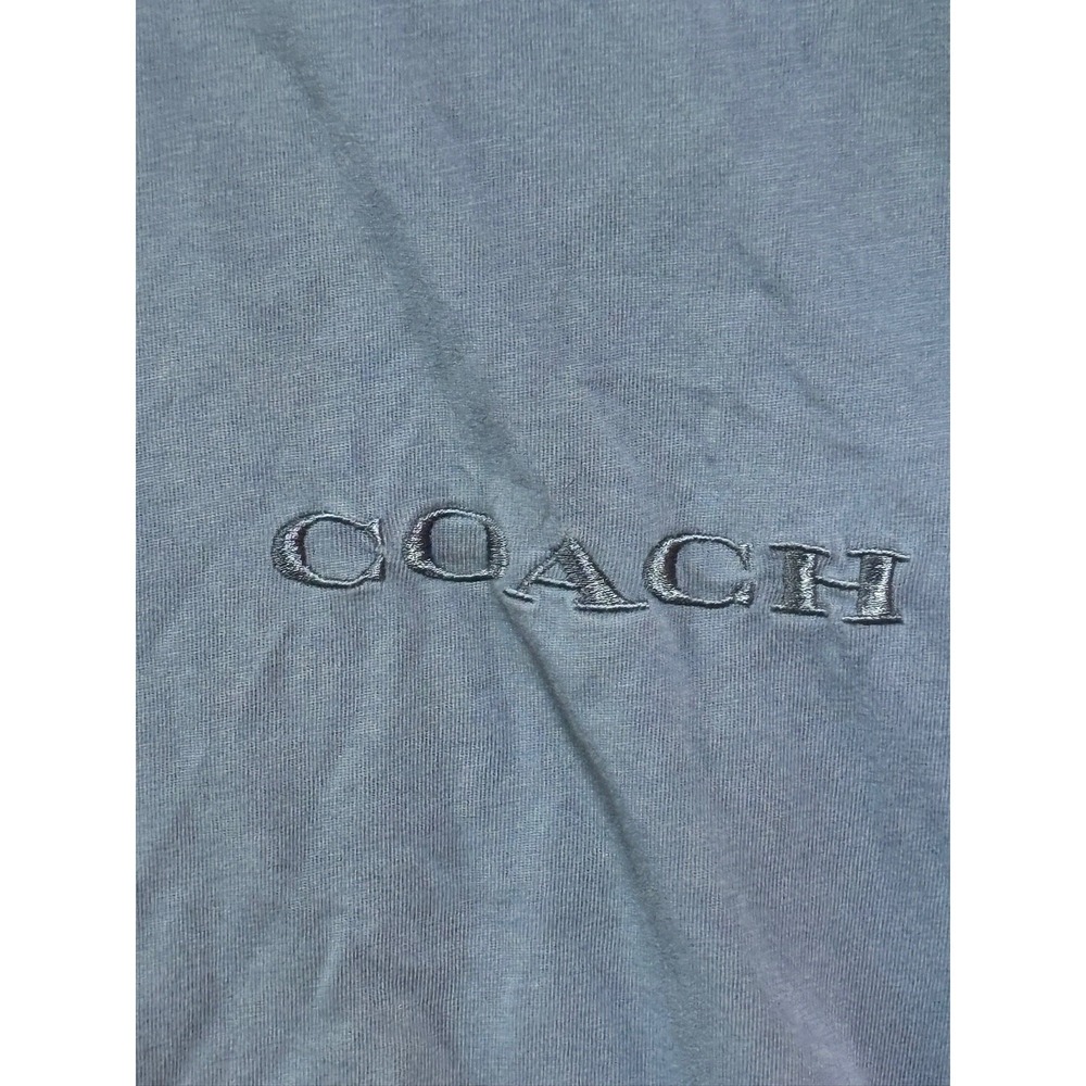 COACH Garment Dye Blue Crewneck Tee Shirt Size L - Picture 2 of 9